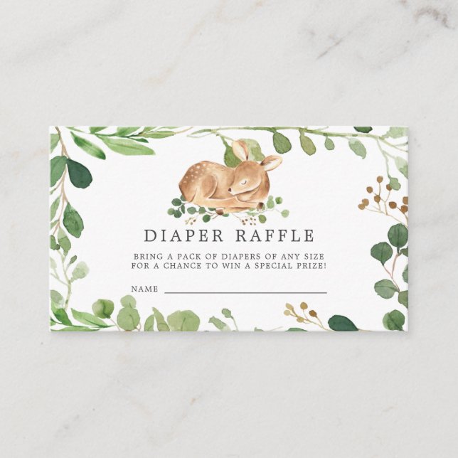 Hjort Diaper Raffle Baby Shower Card Tilläggskort (Framsida)
