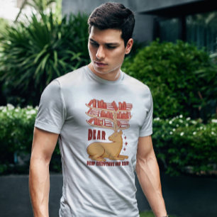 Hjort djur med Bok Bibliotek T Shirt