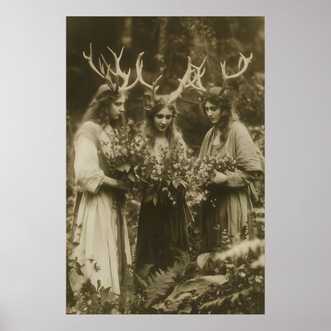 Hjort Druid Häxor Samlingskonst Fotografi Tryck (Framsidan)