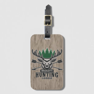 Hjort Elk Hunter ADD NAMN Bow Hunting Lodge Cabin Bagagebricka