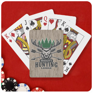 Hjort Elk Hunter ADD NAMN Bow Hunting Lodge Cabin Casinokort