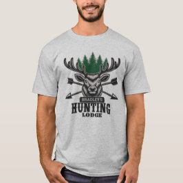 Hjort Elk Hunter ADD NAMN Bow Hunting Lodge Cabin T Shirt