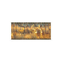 Hjort-familjen på hösten morgon Sol