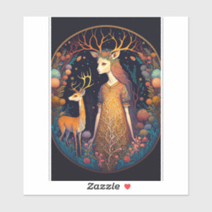 Hjort Fantasy Art Sticker Klistermärken