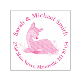 Hjort Fawn Baby Shower Självfärgande Stämpel