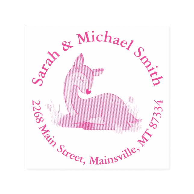Hjort Fawn Baby Shower Självfärgande Stämpel (Design)
