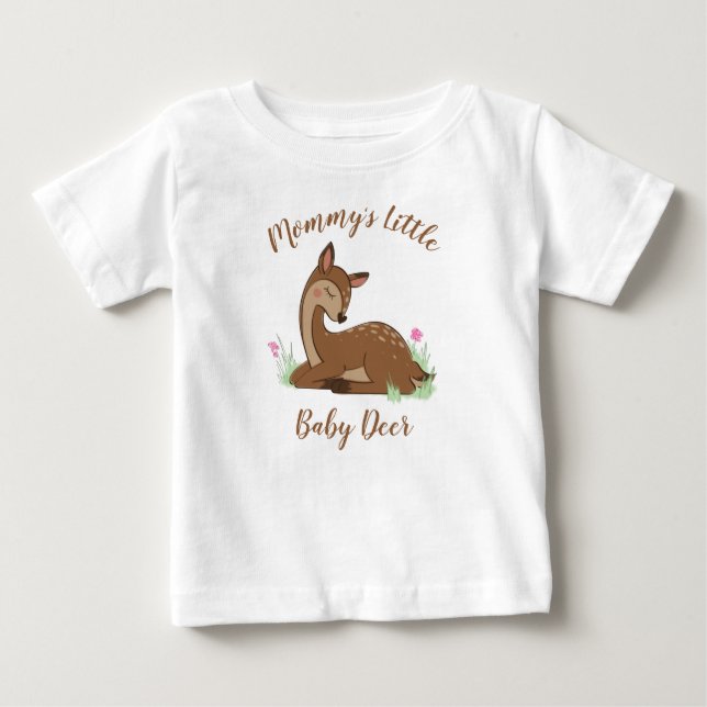 Hjort Fawn Baby Shower Woodland Animals T Shirt (Framsida)