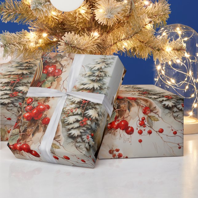 Hjort Fawn Church Clock jul jul Presentpapper (Helgdagar)