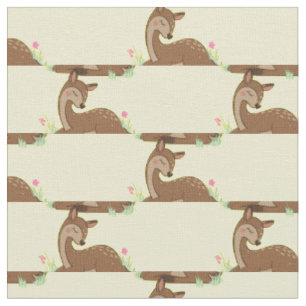 Hjort Fawn Watercolor Baby Nursery Woodland Animal Tyg