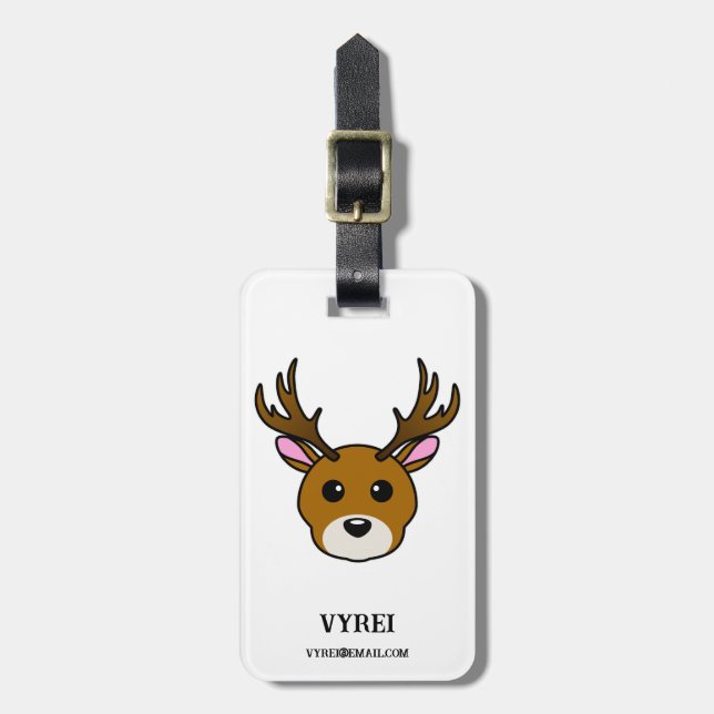 Hjort för akut Tecknad Bagagebricka (Vertikal Framsida)