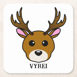 Hjort för akut Tecknad Underlägg Papper Kvadrat