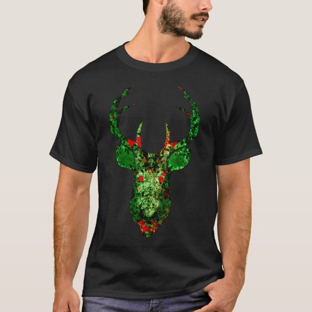 Hjort för blommigt t shirt (Framsida)