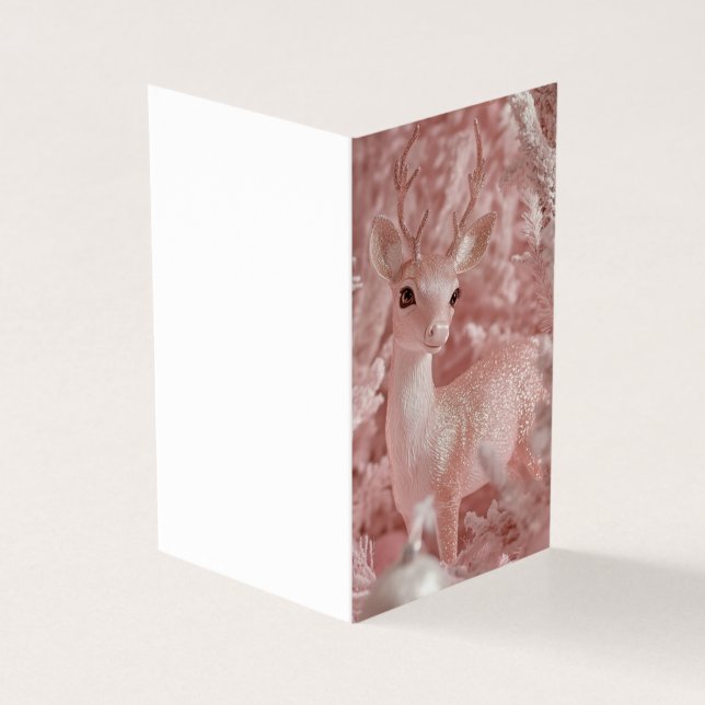 Hjort för dekorativ Rosa Kort (Utsida)