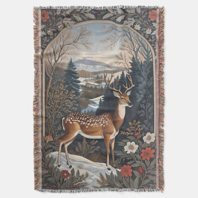 Hjort för elegant Vinter - naturdesign Filt (Framsidan Vertikal)