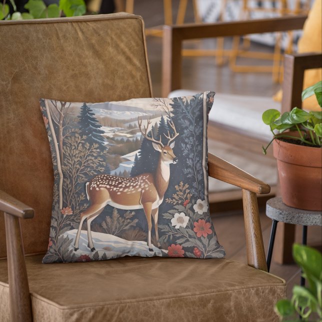 Hjort för elegant Vinter - naturdesign Kudde (Skapare uppladdad)