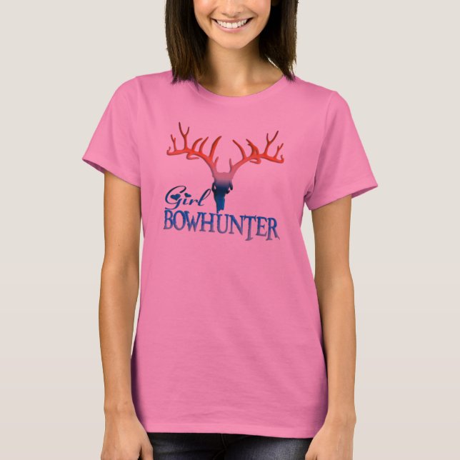 HJORT FÖR FLICKA BOWHUNTER T SHIRT (Framsida)