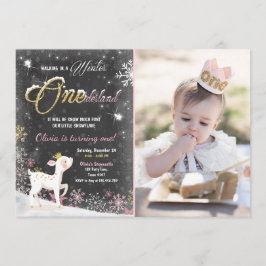 Hjort för inbjudan för vinterOnederland födelsedag