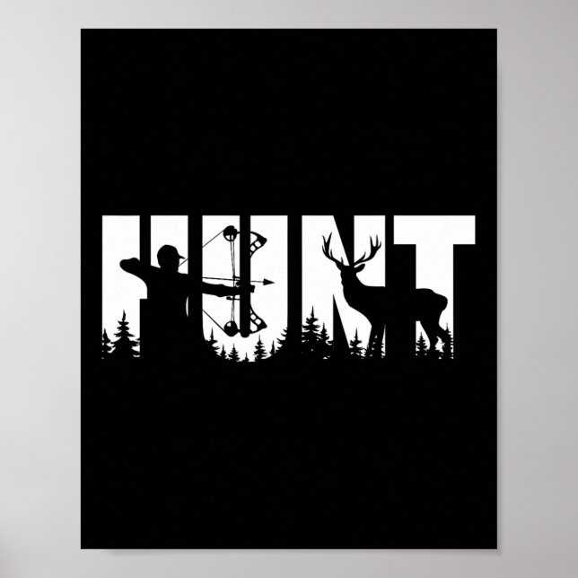 Hjort för jakt på jägare och ärkestöt poster (Framsidan)