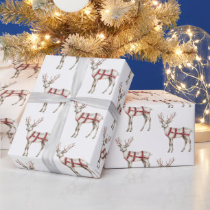 Hjort för julvit peppermint presentpapper