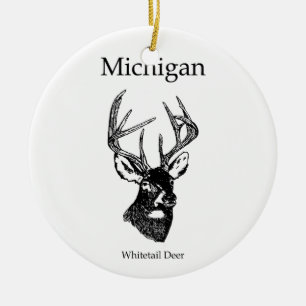 Hjort för Michigan vitsvan Julgransprydnad Keramik