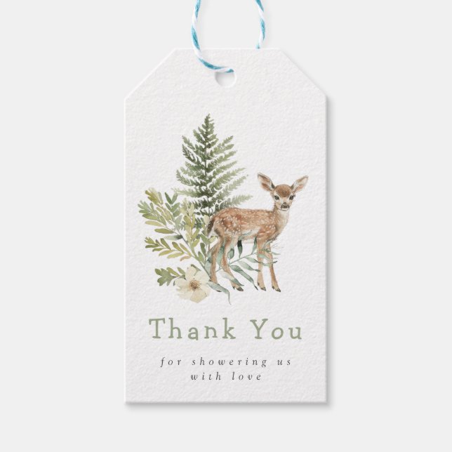 Hjort för trädbefärgning, babykläder presentetikett (Framsidan)