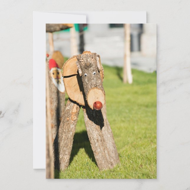 Hjort för träjul julkort (Framsida)