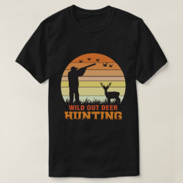 Hjort för utgående vild | Retro Sunset Hunter T Shirt