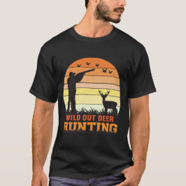 Hjort för utgående vild | Retro Sunset Hunter T Shirt