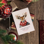 Hjort för vattenfärg och vintage. God jul Vykort<br><div class="desc">Sprid julhelgens glädje och värme med vår insamling av Vintage Watercolor Hjort & God jul. Oavsett om du skickar varma semesterhälsningar eller dekorerar ditt hem,  kommer den här designen att ge firande lite elegans och nostalgi. Ordna er i dag och gör den här julhelgen verkligt minnesvärd.</div>
