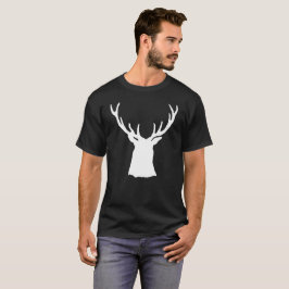 Hjort för vit för Silhouette för horn på kronhjort T Shirt