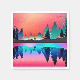 Hjort Forest aurora Borealis Pappersservett