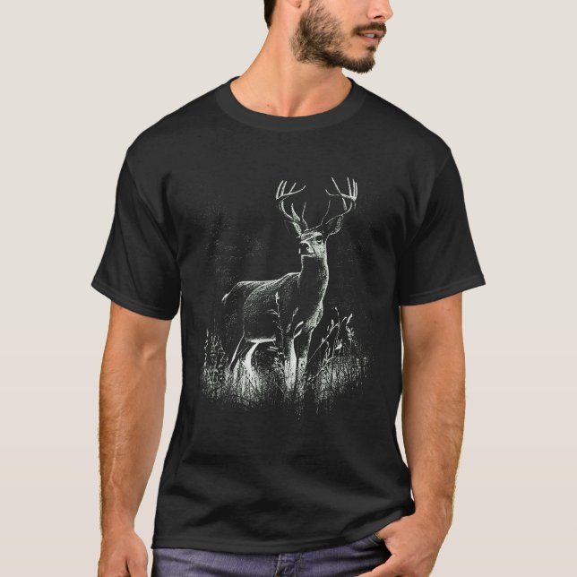 Hjort Forest Nature Älskare Hjort Hunter T Shirt (Framsida)