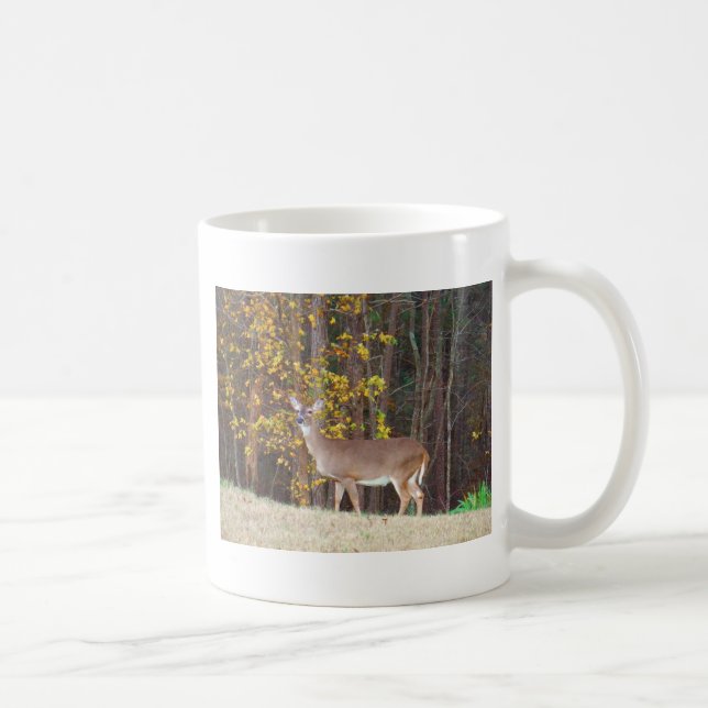 Hjort framför Gulten Hösten Träd Kaffemugg (Höger)