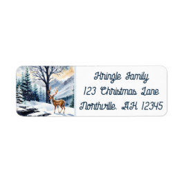 Hjort från Snowy Sjö-julen Returadress Etikett