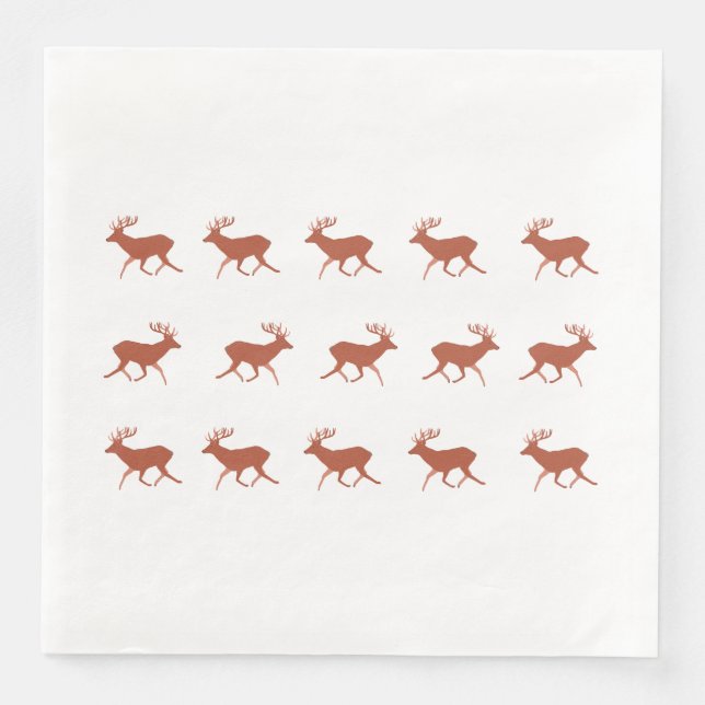 Hjort Gående Festlig Mönster  Pappersservett (Framsida)