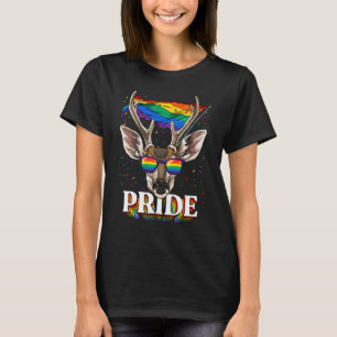 Hjort Gay pride Lgbt Rainbow Flagga Sunglasses Lgb T Shirt
