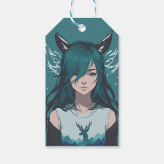 Hjort girl Fauna Presentetikett