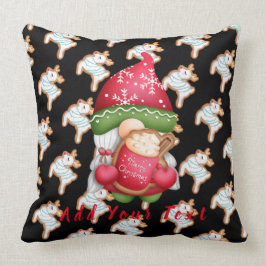 Hjort Gnome Anpassa text och Färg 20"X20" Kudde