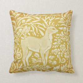 Hjort Gult Guld Woodland Bird Nature Dekorativ kud Kudde