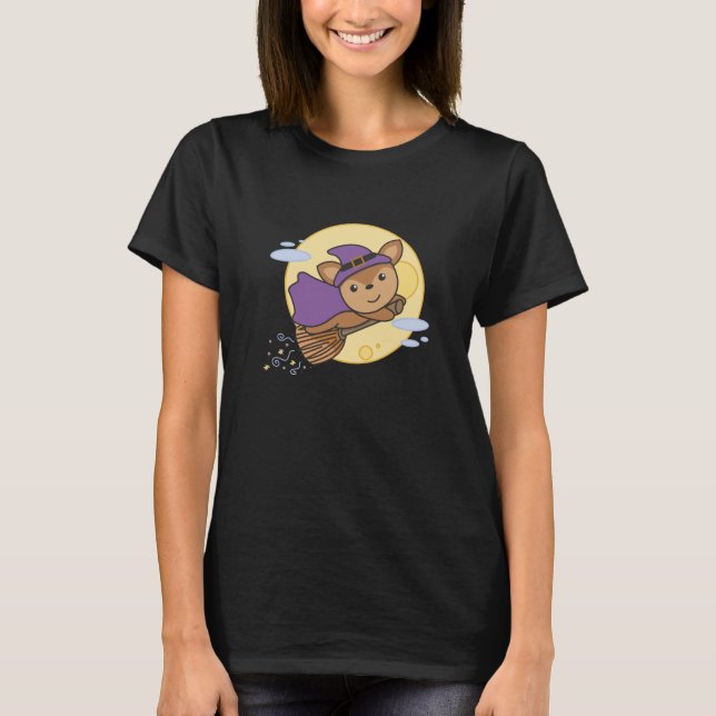 Hjort Halloween Witch Kids Witch Costume T Shirt (Framsida)