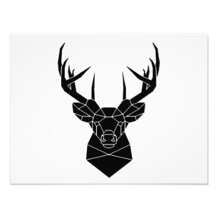 Hjort Head Geometric Ai File Hjort Silhouette Stag Fototryck
