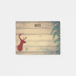 Hjort Head med Antlers on Faux Wood Post-it Block