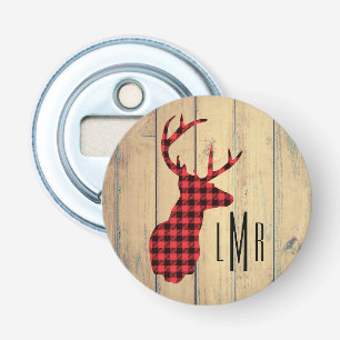 Hjort Head - Rustic Red Play Monogram Flasköppnare