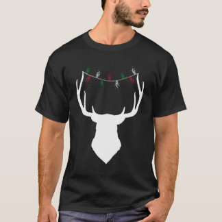 Hjort Head with jul Ljus on Antlers T Shirt