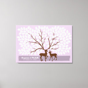 Hjort Heart Guest Bok Canvas - 150 Namnteckning