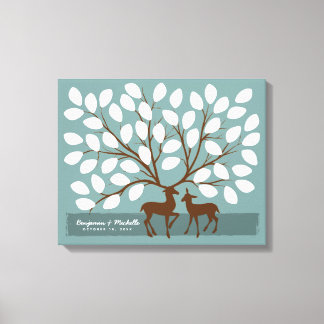Hjort Heart Guest Bok Canvas - 50 Namnteckning