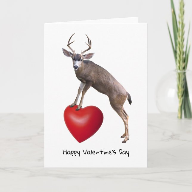 Hjort Heart Valentine Card Helgkort (Framsida)