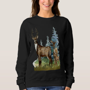 Hjort Hind Natur Vilda Djur Vilt Horn Skog T Shirt