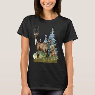 Hjort Hind Natur Vilda Djur Vilt Horn Skog T Shirt