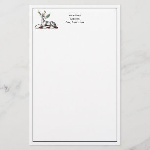 Hjort Hjort med Fern Heraldisk Kam Emblem Brevpapper